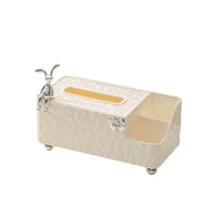 Tissue Box with Side Compartment Multifunctional Tissue Box Cover with Organizer Practical Stylish for Desk, Vanity
