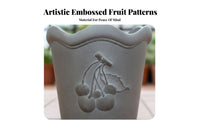Embossed Planter Thickened Wall Retro Design Flower Pot Round Pot for Balcony, Patio, Office