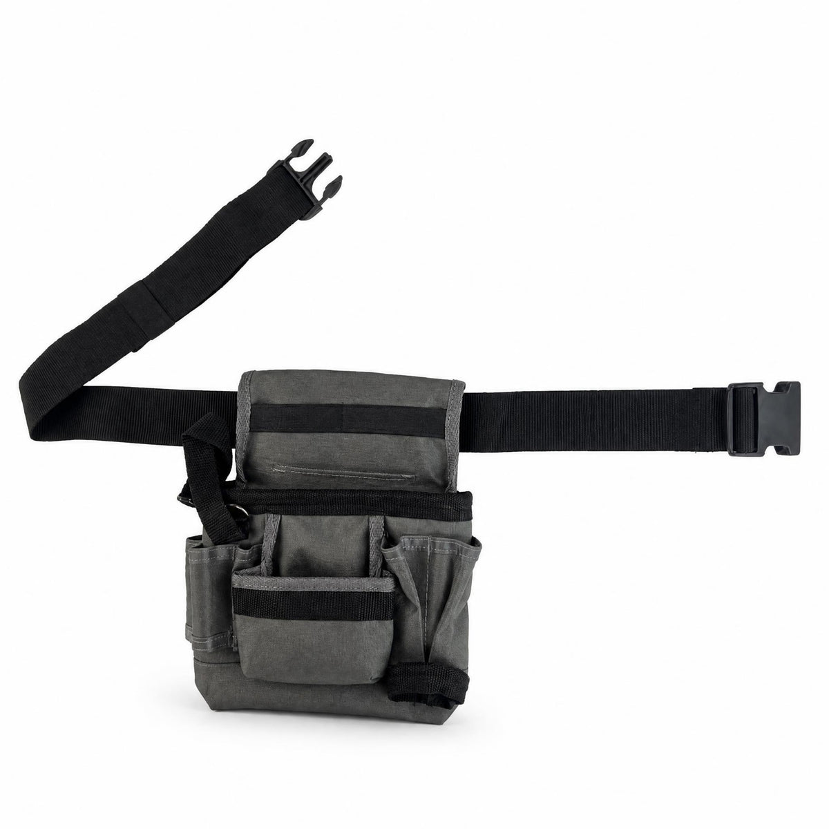 Multiple Pockets Waist Tool Pouch Buckle Closure Waist Tool Bag Side Loop Work Gear Tear Resistant for Carpenters, Carpentry