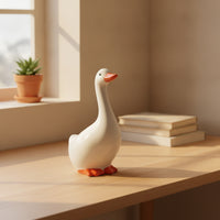 Ceramic Goose Glazed Goose Figurine Small Ornament for Shelf