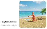 5 Pieces 1:64 Beach Netball Figures Various Poses 1:64 Scale Miniature Scene People Miniature People Set Highly Detailed