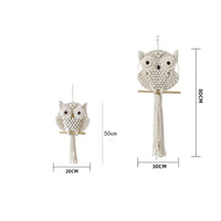 Macrame Owl Woven Owl Wall Hanging Macrame Wall Hanging Cotton Textured for Nursery, Bedroom