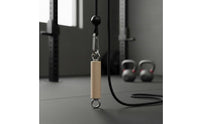Fitness Cable Handle Wooden Double-Loop Handle Silver Hardware Exercise Gear for Home Workout