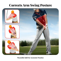 Develops Muscle Memory Inflatable Golf Swing Ball Portable Golf Swing Training Ball Soft Flocking Material for Beginners, Driving Range