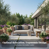 4 Pieces Nordic Design 4-Piece Woven Rope Sofa Set Waterproof Garden Lounge Group sturdy Wood Frame Outdoor Furnishing Weather Resistant for homeowners, Families, guest services Professionals, Terrace, Patio, rearyard, Balcony