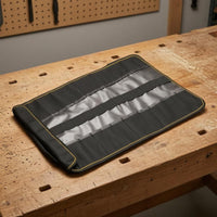 Oxford Cloth Roll-up Tool Bag Yellow Piping Roll up Tool Bag Fastening Straps Carrying Handle