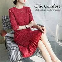 Dress and Summer for Women with Elegant Lace Patchwork, Stylish Party Dresses for in a Flattering Tapered Fit