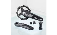 Mountain Bike Crankset 104 Crankset with Bottom Bracket Hollow Crank Arm Set with Bottom Bracket for Trail Riding