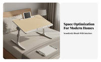 Cup Indentation Adjustable Bed Desk Tablet Slot Foldable Bed Table Ergonomic Design Foldable Laptop Table for Students, Adults, Telecommuting Workers, Bedroom, Dorm Room, Home Office, Floor