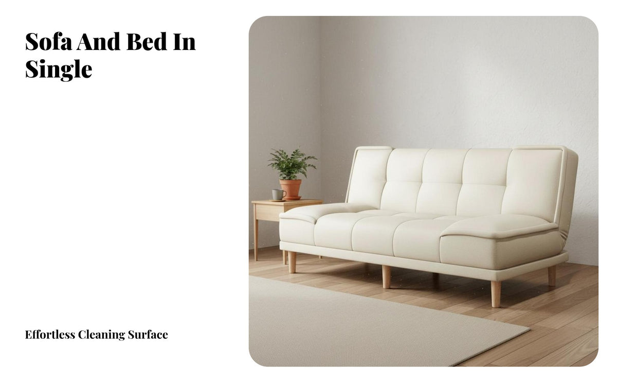 Cat Scratch Resistant Foldable Sofa Bed Space Saving Futon Sofa Bed Multi-Purpose-Use 2-Seater Convertible Futon Easy Assembly for Pet Owners, Apartment Dwellers, Young Adults, Small Areas, Bedroom, Home Office
