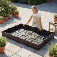 Rectangular Planter Box Woven-Style Planter with Water Reservoir Weather-Resistant Raised Garden Bed for Apartment Dwellers, Balcony