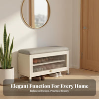 Space-Saving Entryway Shoe Bench Multi-Functional Shoe Storage Cabinet with Seat Large Capacity Sturdy Construction for Apartment Dwellers, Families, Homeowners, Hallway, Bedroom, Living Room, Closet