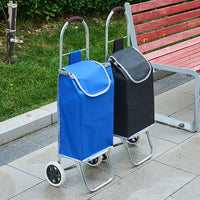 Foldable Shopping Cart with Oxford Cloth, 50kg Capacity, for Elderly, Portable