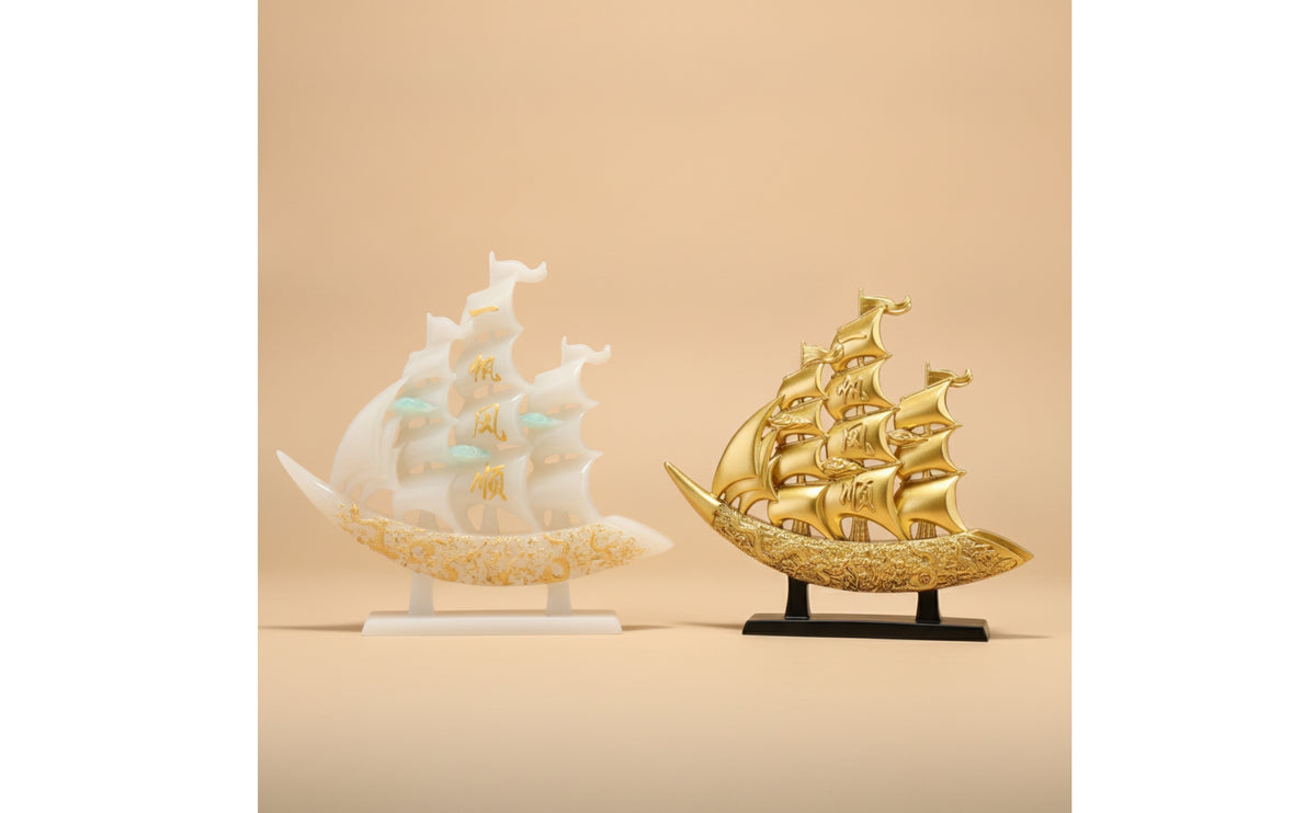 Layered Sailboat Statue with Base Engraved Sailboat Sculpture Elegant Sailing Boat Ornament Modern for Homeowners, Art Collectors, Living Room, Office, Entryway, Display Cabinet