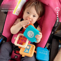 Activity Cube with Strap Hand-Eye Coordination Busy Toy Developmental Toy with Mirror Sensory Busy Board with Activity Panels
