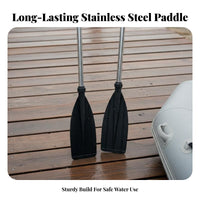 Inflatable Boat Hand Paddle High Strength Stainless Steel Oar Sturdy Inflatable Boat Paddles for Anglers, Outdoor Enthusiasts, Fishing, Rafting, Lake