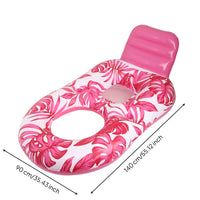 Mesh-Seat Inflatable Pool Lounger with Backrest Cooling Floating Chair Stable Lounger with Backrest Foldable for Adults