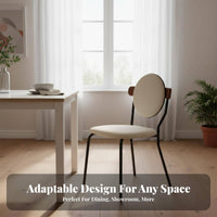 Designer Aesthetic Round Back Chair Minimalist Design Indoor Furniture Curved Backrest Upholstered Seat Soft Cushion for Interior Designers, Restaurant Owners, Dining Room, Showroom, Kitchen, Lounge