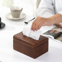 Tissue Box Holder for Home Office, Solid Wood Rectangular Tissue Box in Dark Brown, Custom Napkin Dispenser, Tissue Boxes