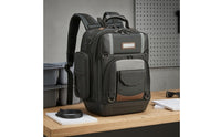 Zippered Compartments Molded Base Backpack Large Capacity Heavy-Duty Tool Backpack Molded Base Tool Bag for Job Site, Worksite