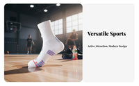 Anti-Odor Towel Bottom Running Socks Moisture Wicking Medium-Calf Sports Socks High Elasticity for Runners, Athletes