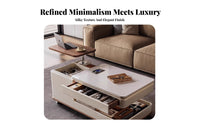 Multi-Functional Convertible Lift-Top Table Movable with Wheels Living Room Furniture Multifunctional Storage Unit Light Luxury Design for Apartment Dwellers, Work-from-Home Workers, Homeowners, Dining, Small Areas, Home Office, Entertainment Area
