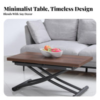 Space-Saving Transformable Coffee Table two-in-singleUse raiseTop Expandable Coffee Table Height-Adjustable Household Furniture Multi-Functional Design for Small Apartment Residents, urban Dwellers, Home Office Workers, Living Room, Dining Area