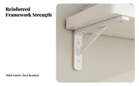 Space Saving Bracketed Board Shelf Triangular Support Bracket Household Storage Multi-Purpose Wall Furniture Sturdy Construction for Homeowners, Decor Enthusiasts, Living Room, Bedroom, Home Office, Hallway