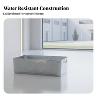 RobustDuty metal panel Turnover Box Stackable Design Galvanized Bin with Handles Portable commercial Storage for Warehouse Workers, Factory workers, Homeowners, Workshop, Garage, Living Room, Bedroom