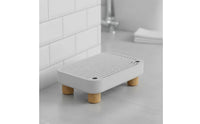 Slatted Litter Box Platform with Wooden Legs Removable Litter Box Step with Wooden Base Compact Wear-Resistant for Cats