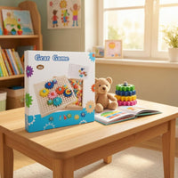 Wooden Gear Puzzle Threaded Pegs Gear Assembly Toy Peg Board Puzzle Fine Motor Skills Problem Solving for Preschoolers