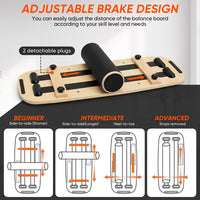 Adjustable Balance Board Single Board Yoga Slide Board Snowboard Core Training Balance Board