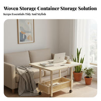 With Wheels Foldable Trolley Table Space-Saving Folding Table Transport Cart Multi-Functional Household Furniture Swivel Casters for Renters, Apartment Dwellers, Students, Small Areas, Living Room, Home Office, Dining Area