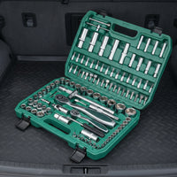 Mechanics Tool Set Organized Socket and Ratchet Set Portable Mechanics Kit for Vehicle Proprietors, Home Handymen, Garage, Home Workshop