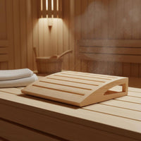 Heat-Resistant Sauna Headrest Polished Finish Wood Sauna Pillow Ergonomic Curved Design Wooden Neck Pillow Easy to Clean for Steam Room