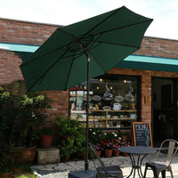 Outdoor Umbrella with Water-Filled Base-Fill Tilting Patio Umbrella Sturdy for Homeowners, Cafe Owners, Backyard, Garden, Poolside