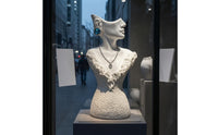 Floral Lace Trim Resin Jewelry Bust Textured Necklace Display Bust Countertop Earring Mannequin Stand Smooth Finish
