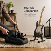 Foldable A-Frame Guitar Stand for Acoustic Electric Bass Guitars, Detachable Portable Instrument Display Rack