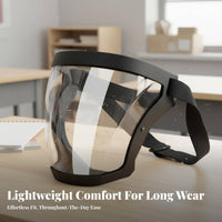 Full Face Protection Guard Clear Visual Field Water-Resistant Face Guard Dustproof Transparent Guarding Visor for Lab Work, Outdoor, Grinding