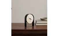 Clock with Stone Face Compact Arched Mantel Clock Minimalist Freestanding for Shelf