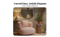 Curved rose-colored Settee French aesthetic Curved Couch Minimalist Design Loveseat for Interior Designers, Business Owners, Reception Area, Bdirectlyique, Living Room
