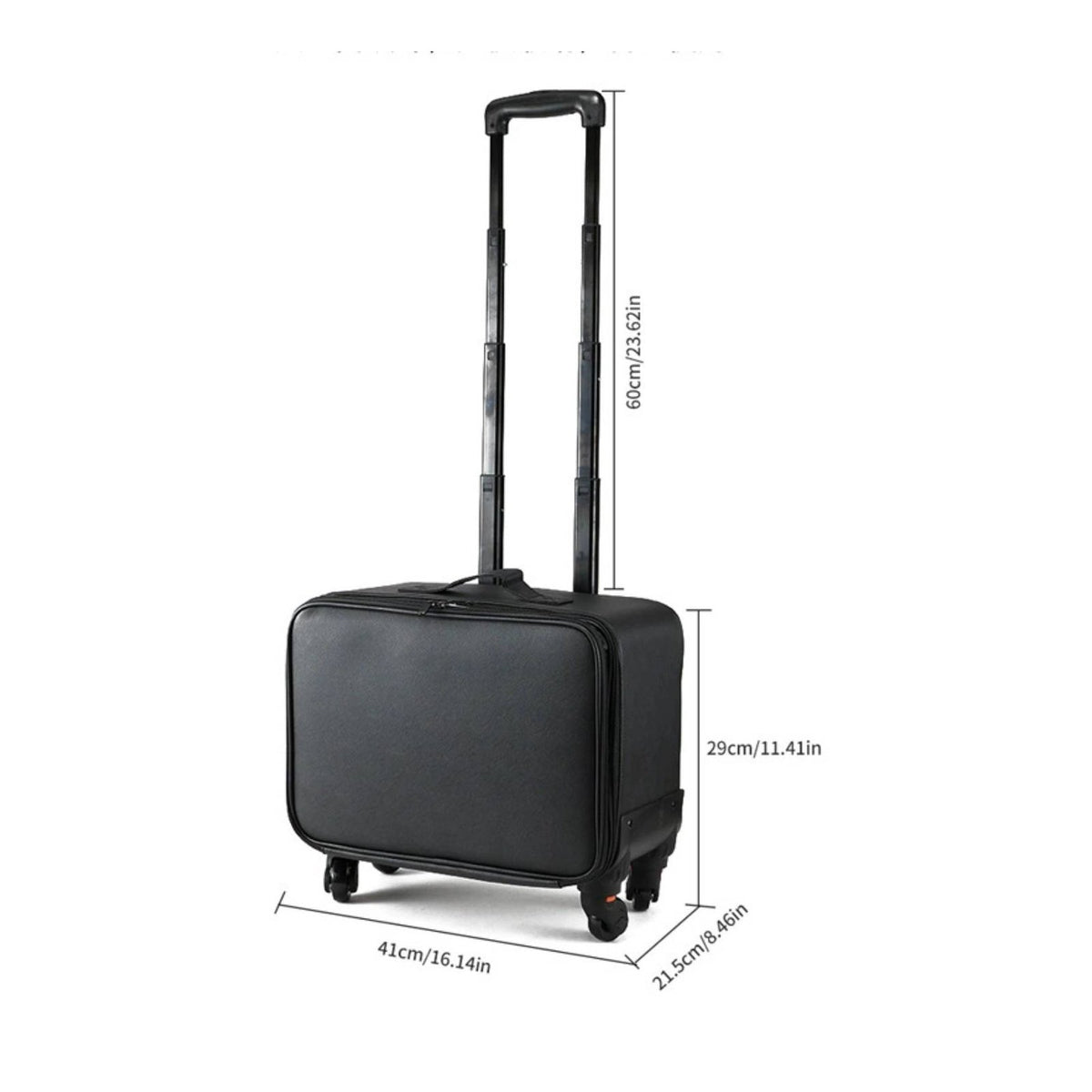Makeup Trolley Case Layered Design Makeup Trolley Bag Full Rotation Wheels Rolling Train Case for Travel, Salon