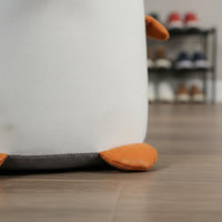Solid Wood Cute Penguin Stool Kids Friendly Cartoon Creature Stool Lightweight Cartoon Penguin Ottoman Easy to Clean for Entryway, Living Room, Playroom