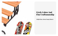 Alloy Trucks Finger Bike and Skateboard Playset Wood Grain Finish Mini Skatepark Kit Grip Tape Deck for Teenagers, Hobbyists, Tabletop, Desk