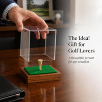 Golf Ball Acrylic Display Case with Wooden Base Dustproof Storage Cover