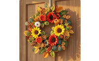 Thanksgiving Wreath Pumpkin Decoration Harvest Wreath Foliage Garland Design