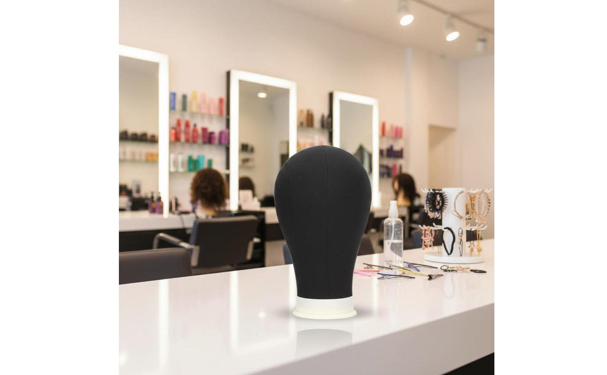 Stable Base Pinnable Hairpiece Head Multi-Purpose Canvas Block Head Display Equipment for Salon