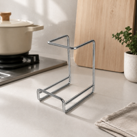 Pan Lid Holder, Chopping Board Holder, 304 Stainless Steel Pan Organiser, Countertop Saucepans Lid Storage for Home Cooks