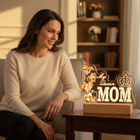 Mother's Day Gift Custom Photo Night Light Memorable Keepsake Acrylic LED Lamp USB Powered Engraved Acrylic Night Light Printed for Bedside, Bedroom, Desk