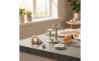 5 Pieces Compact Miniature Pet Scene Sturdy Cat Playset Plastic Pet Playset Safe for Collectors, Desk Decor